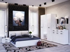НЭНСИ NEW Кровать 1,6 м с ПМ (Белый глянец холодный/Белый) в Снежинске - snezhinsk.mebel-74.com | фото